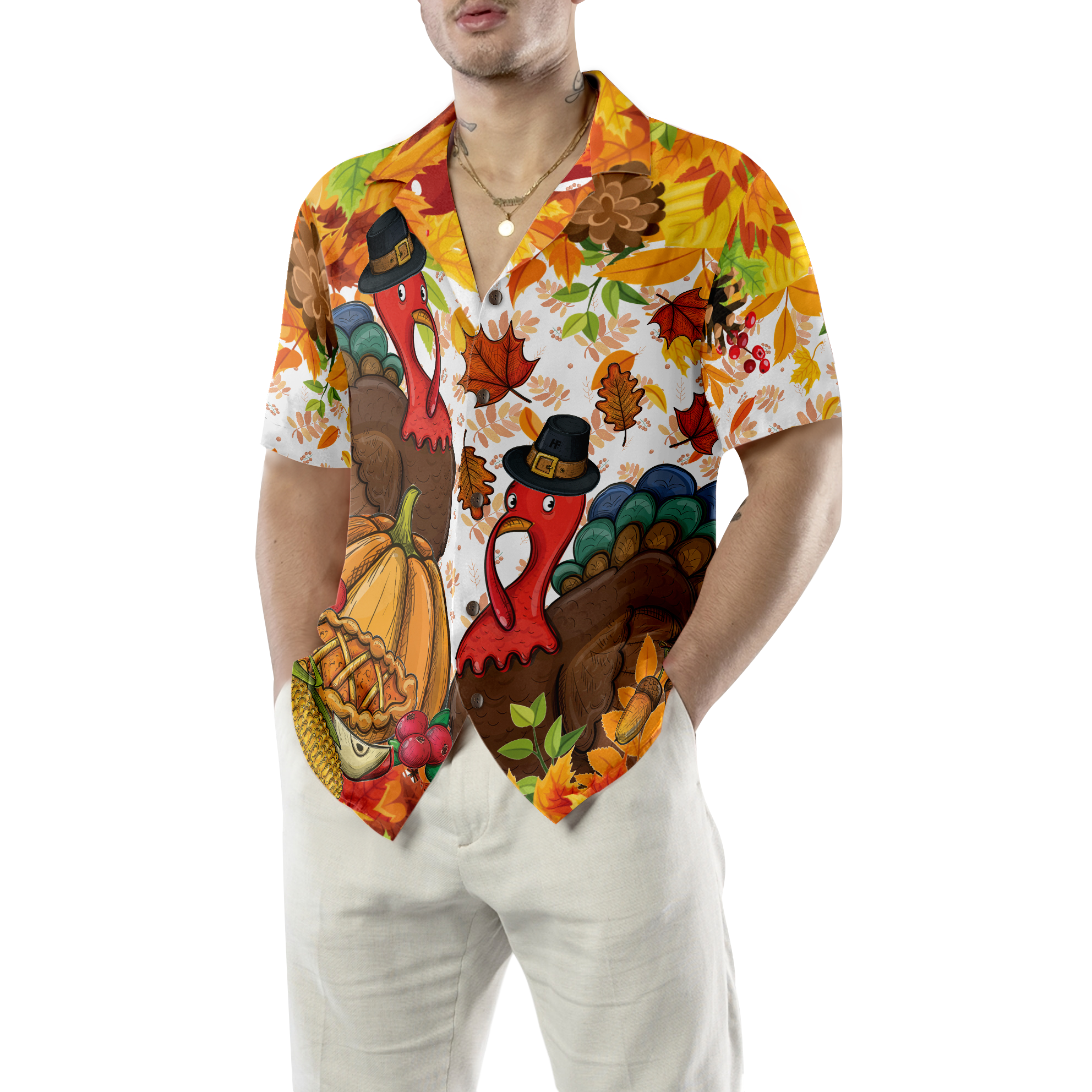 Colorful Festive Thanksgiving Hawaiian Shirt - Hyperfavor