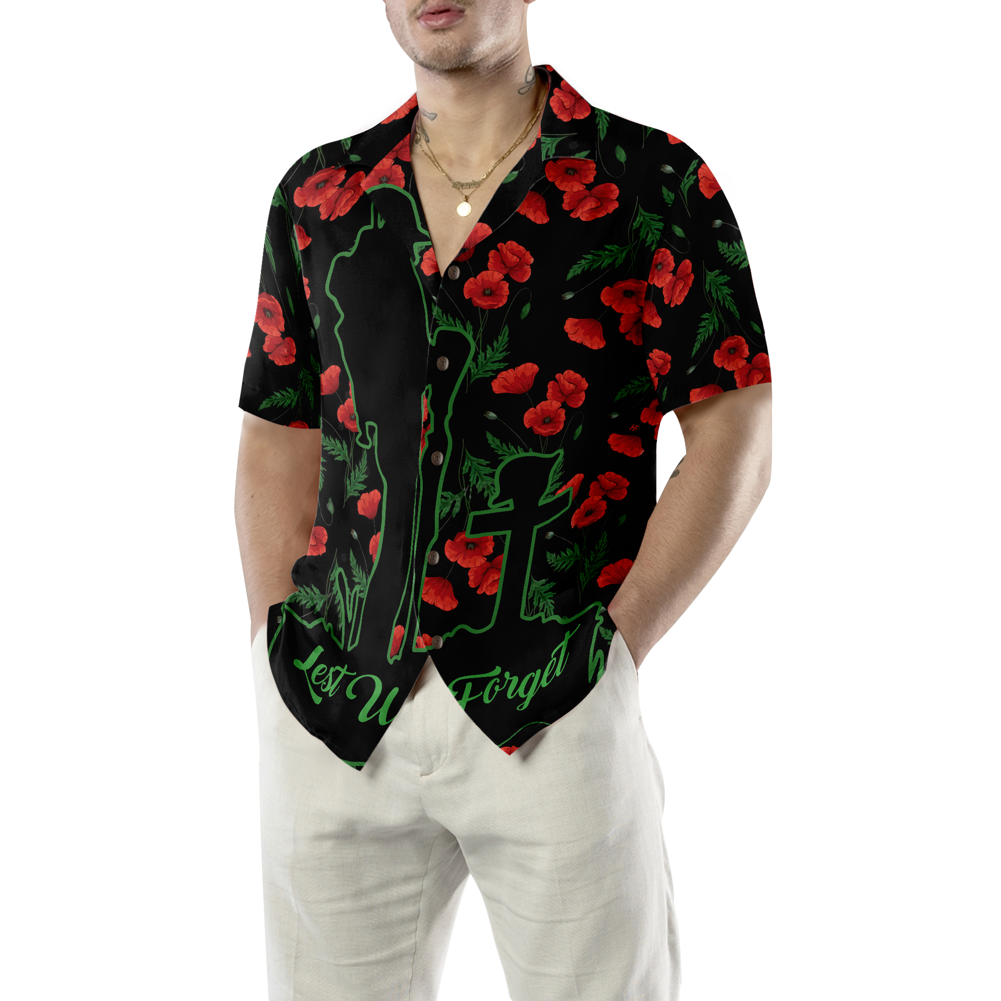 Lest We Forget Hawaiian Shirt, Meaningful Gift For Veterans Day - Hyperfavor