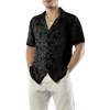 Black And Grey Seamless Floral Goth Style Hawaiian Shirt - Hyperfavor