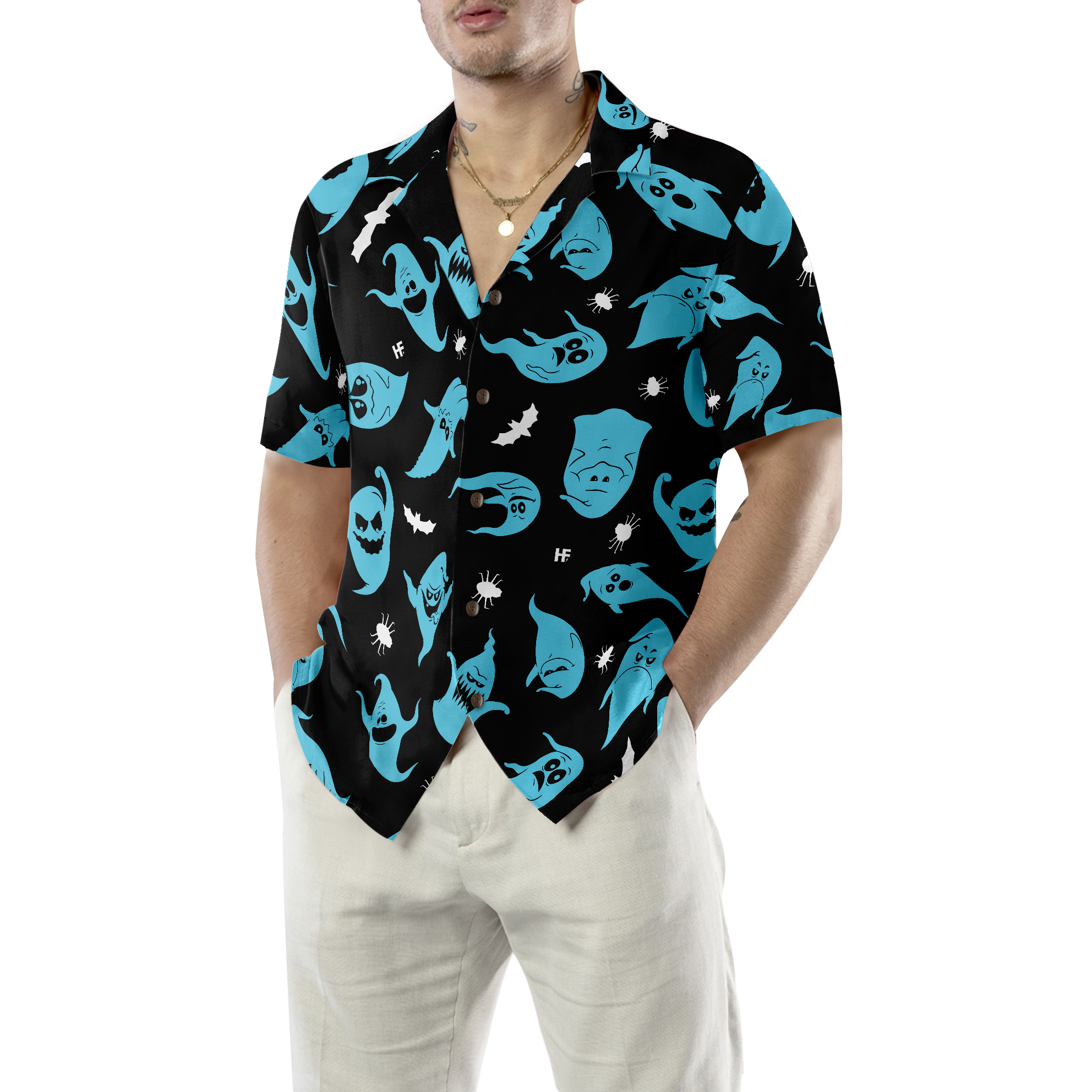 Ghosts Halloween Hawaiian Shirt - Hyperfavor