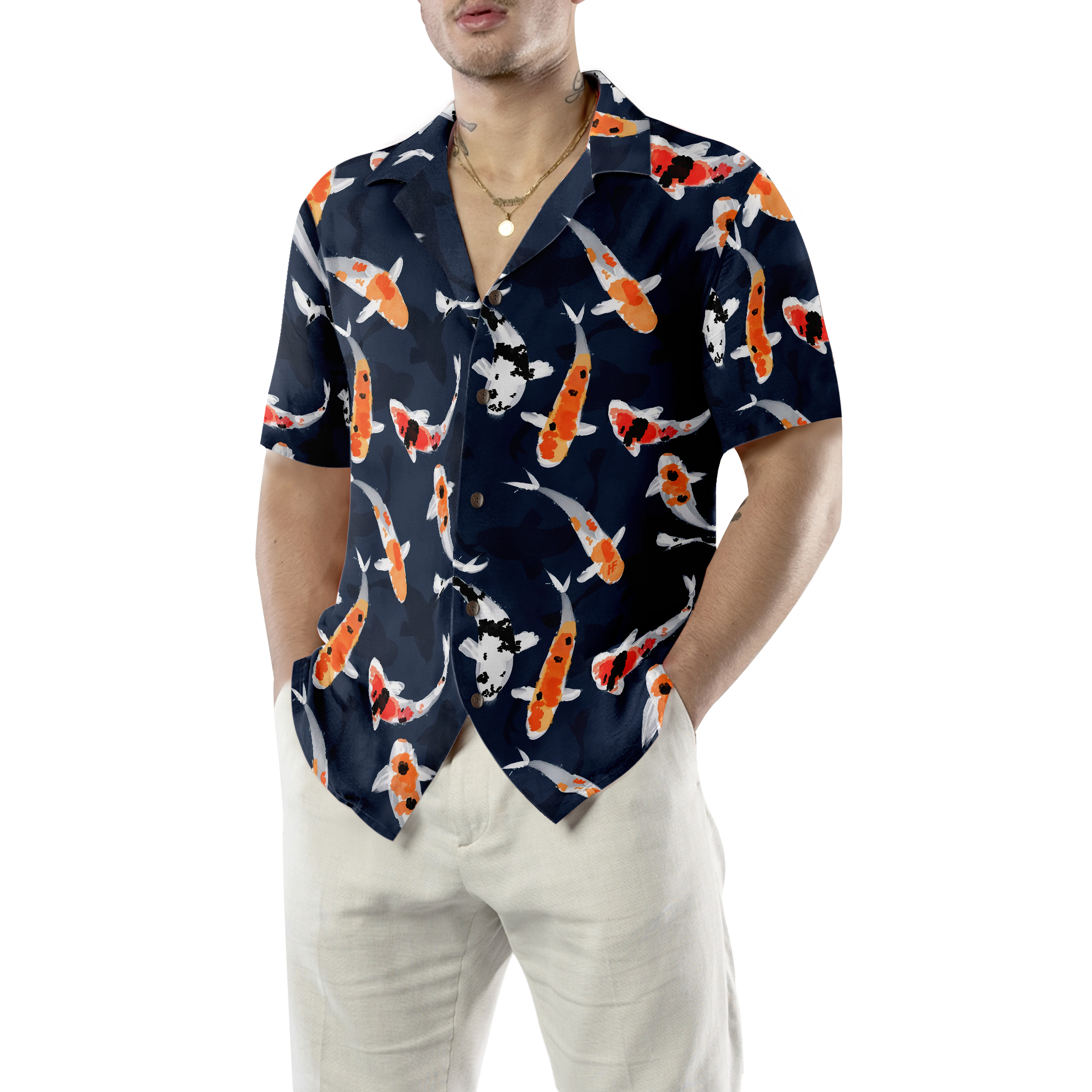 Koi Fish Pattern v3 Hawaiian Shirt - Hyperfavor