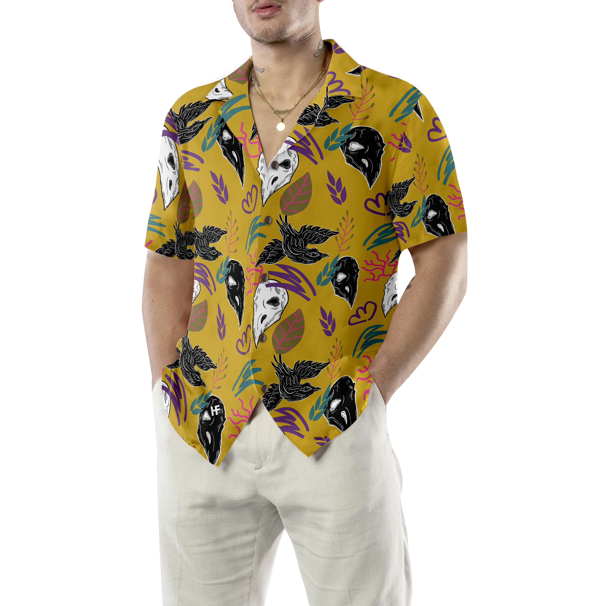 Bird Skull Hawaiian Shirt - Hyperfavor