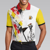 Vorhersagen Am Wochenende Golf Und Bier Polo Shirt, German Argyle Pattern Skeleton Golfer Golf Shirt For Men - Hyperfavor