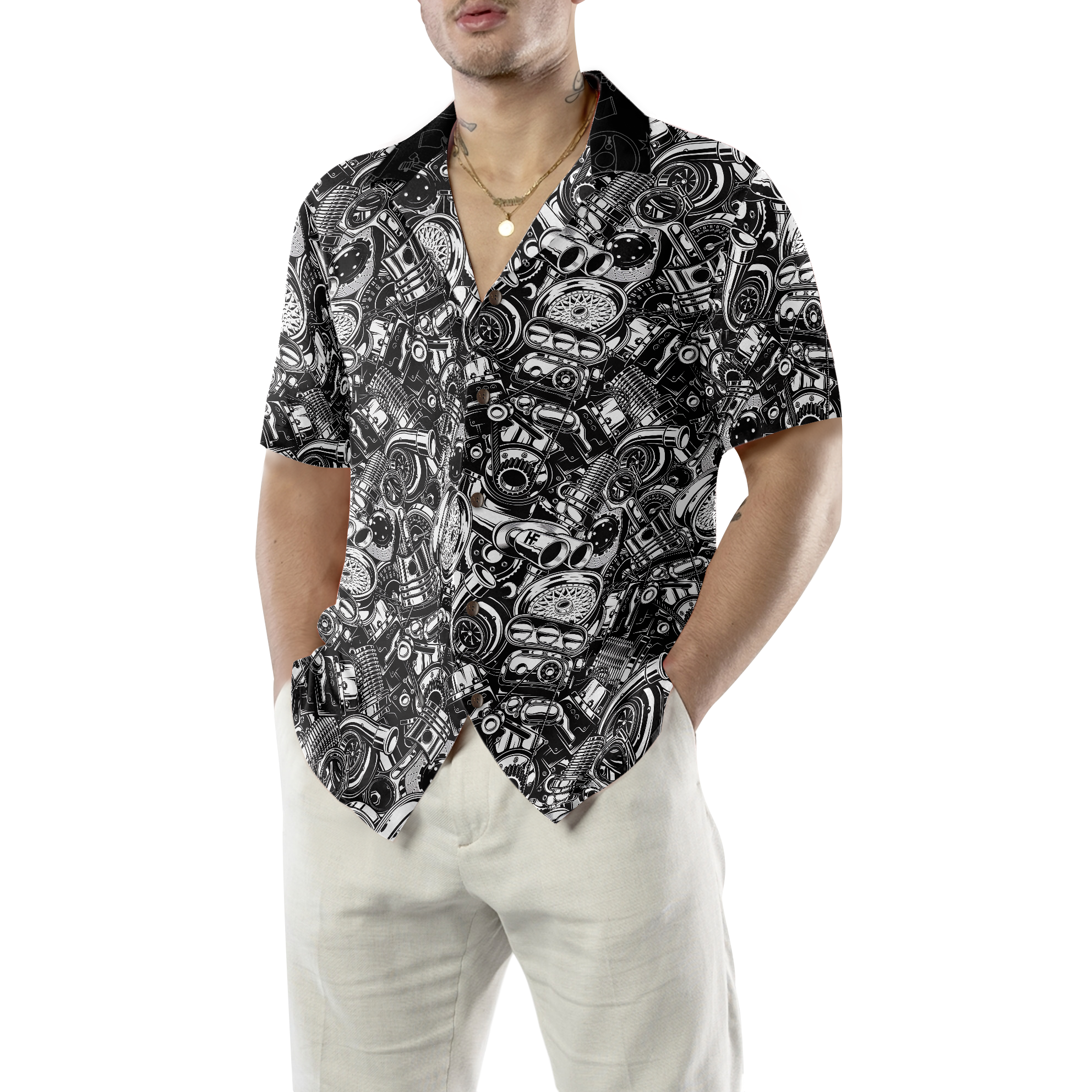 Repair Even Dead On Dark Background Hawaiian Shirt - Hyperfavor