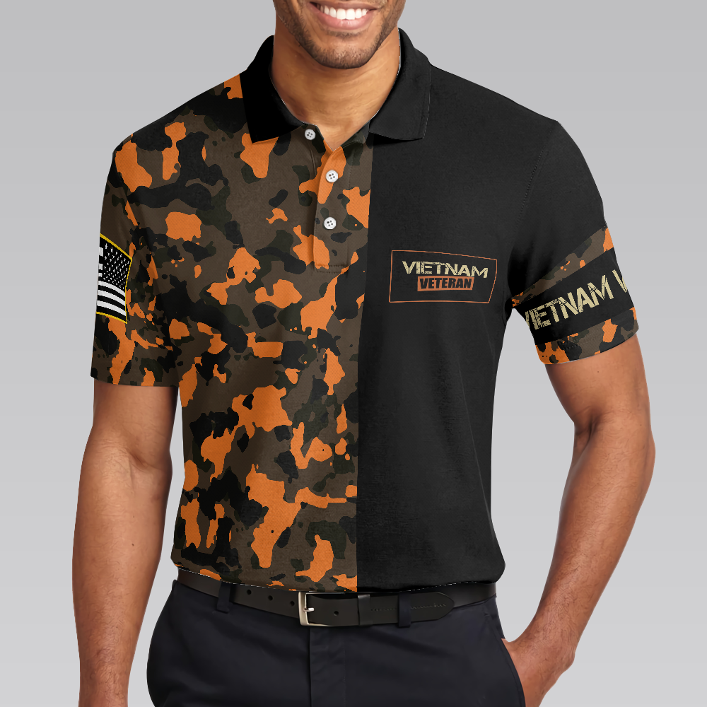 The War Is Over But The Battle Continues Agent Orange Dioxin Polo Shirt, American Flag Golf Shirt - Hyperfavor