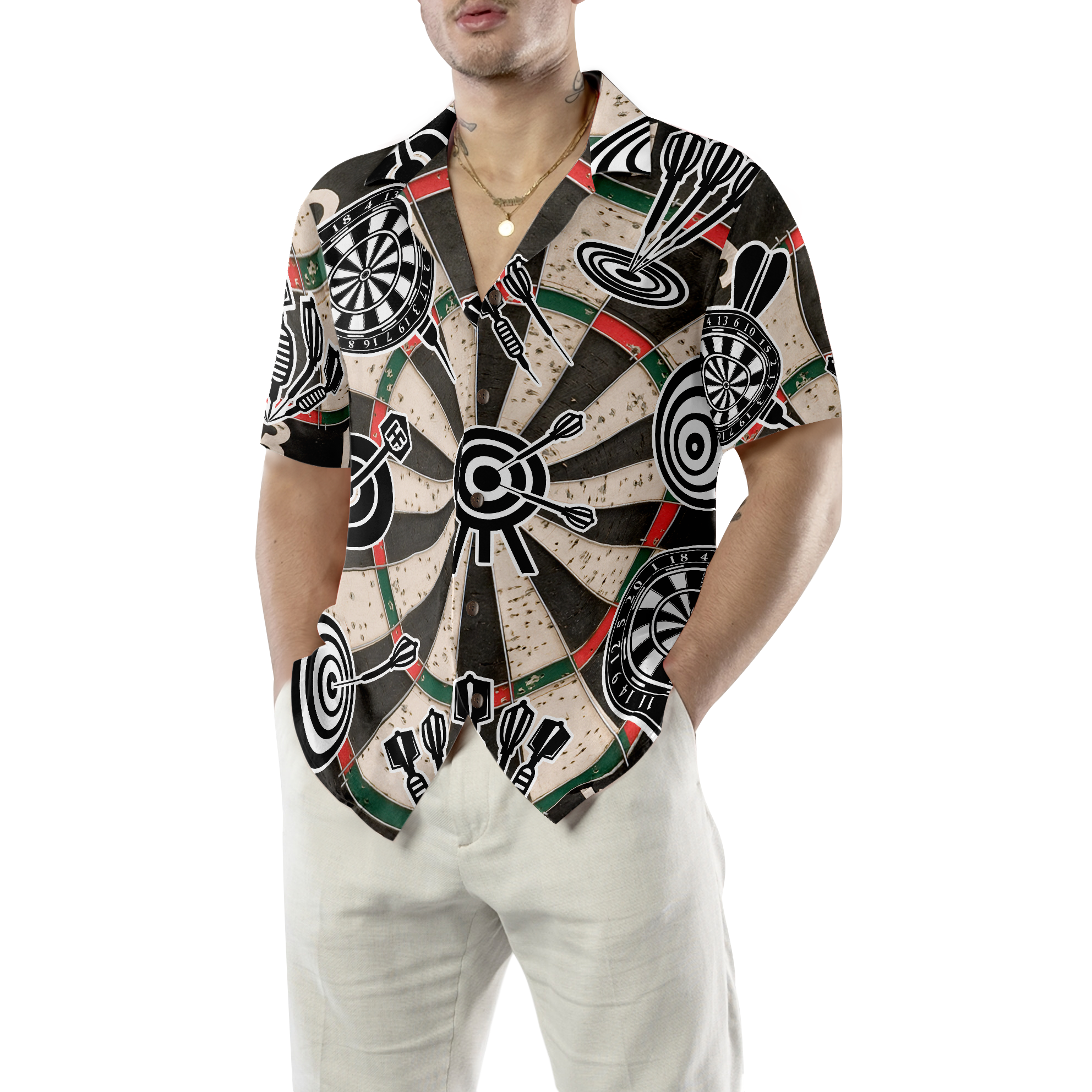 Darts Icon Game Pattern Hawaiian Shirt - Hyperfavor