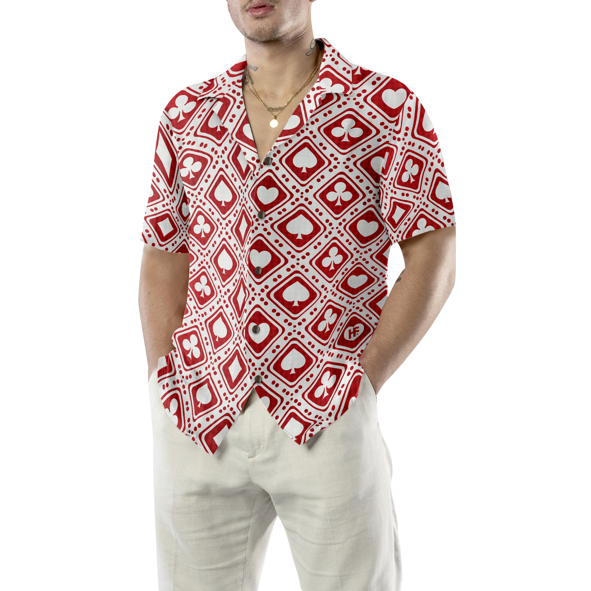 Casino Red Pattern Hawaiian Shirt - Hyperfavor