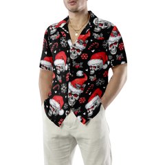 Christmas Skulls With Candy Canes Christmas Hawaiian Shirt, Skull Christmas Hawaiian Shirt For Men - Hyperfavor