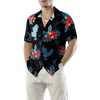 Rooster In Tropical Blue Hawaiian Shirt - Hyperfavor