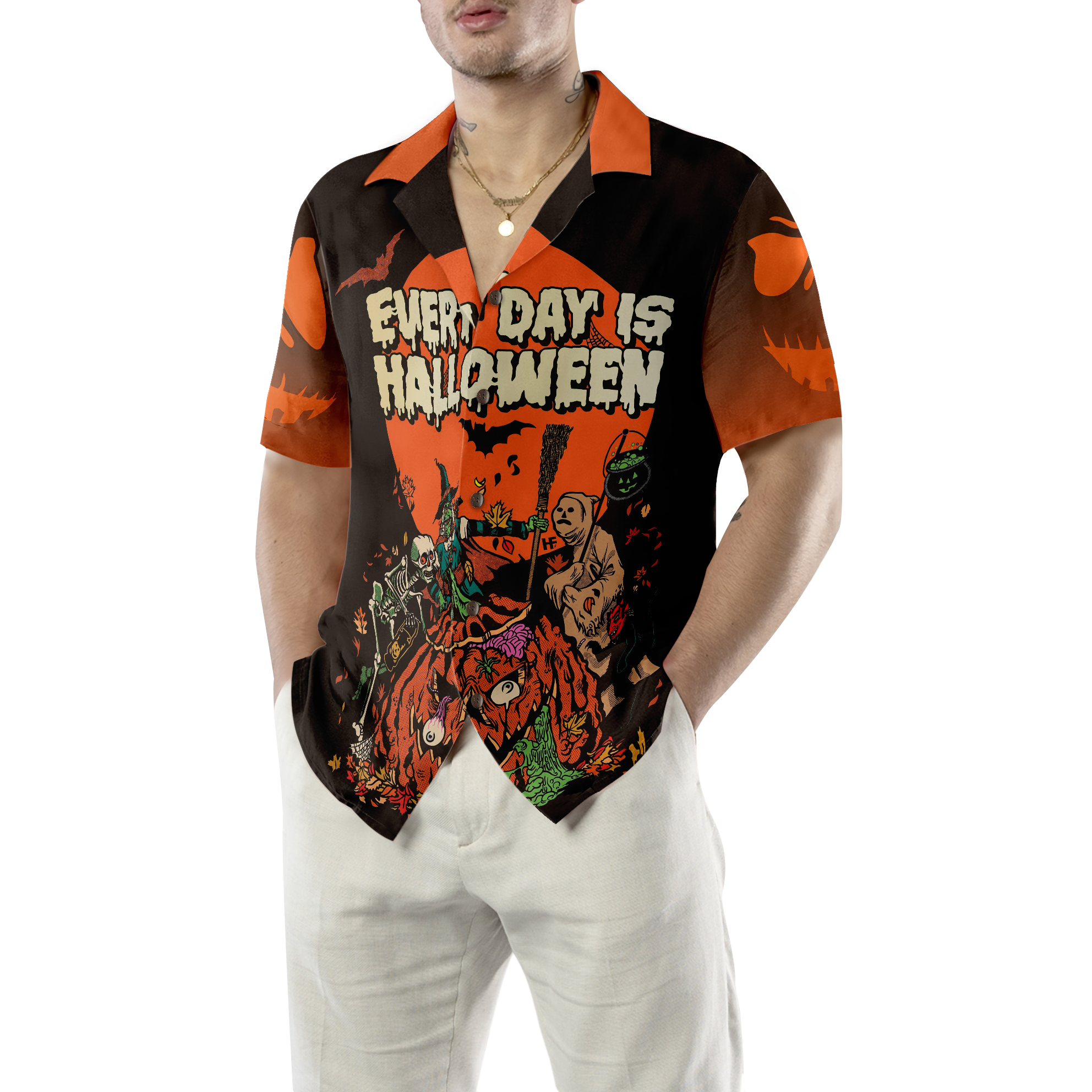 Everyday Is Halloween Shirt For Men Hawaiian Shirt - Hyperfavor