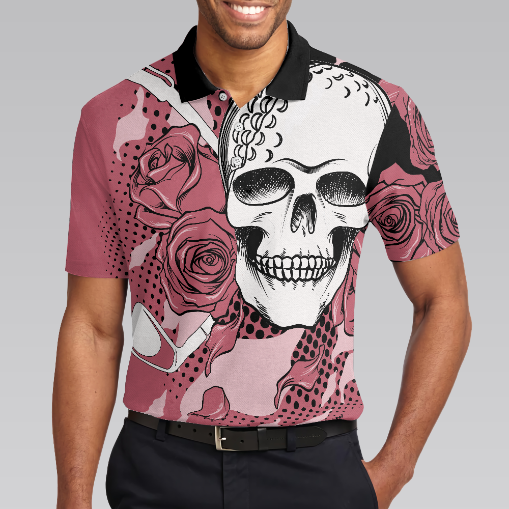 Golf Pink Skull Ladies Polo Shirt - Hyperfavor