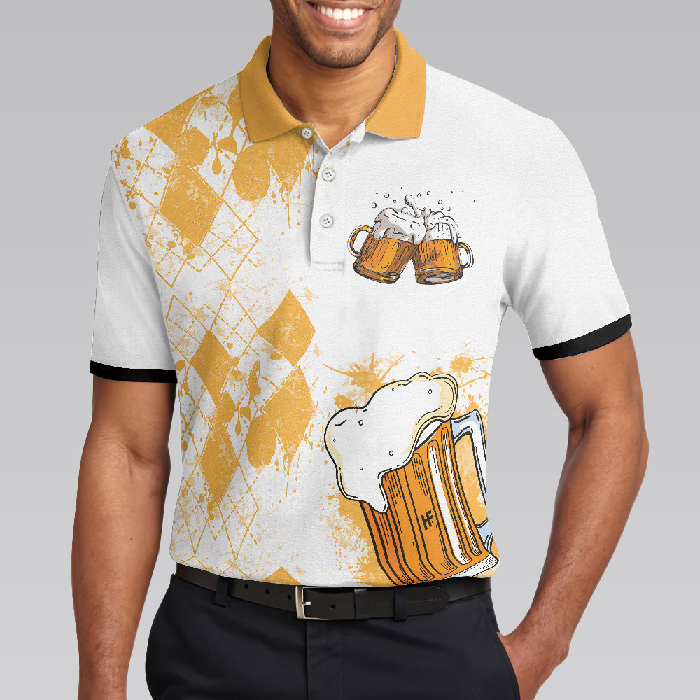 I Got A Cold Beer On Every Hole Polo Shirt - Hyperfavor