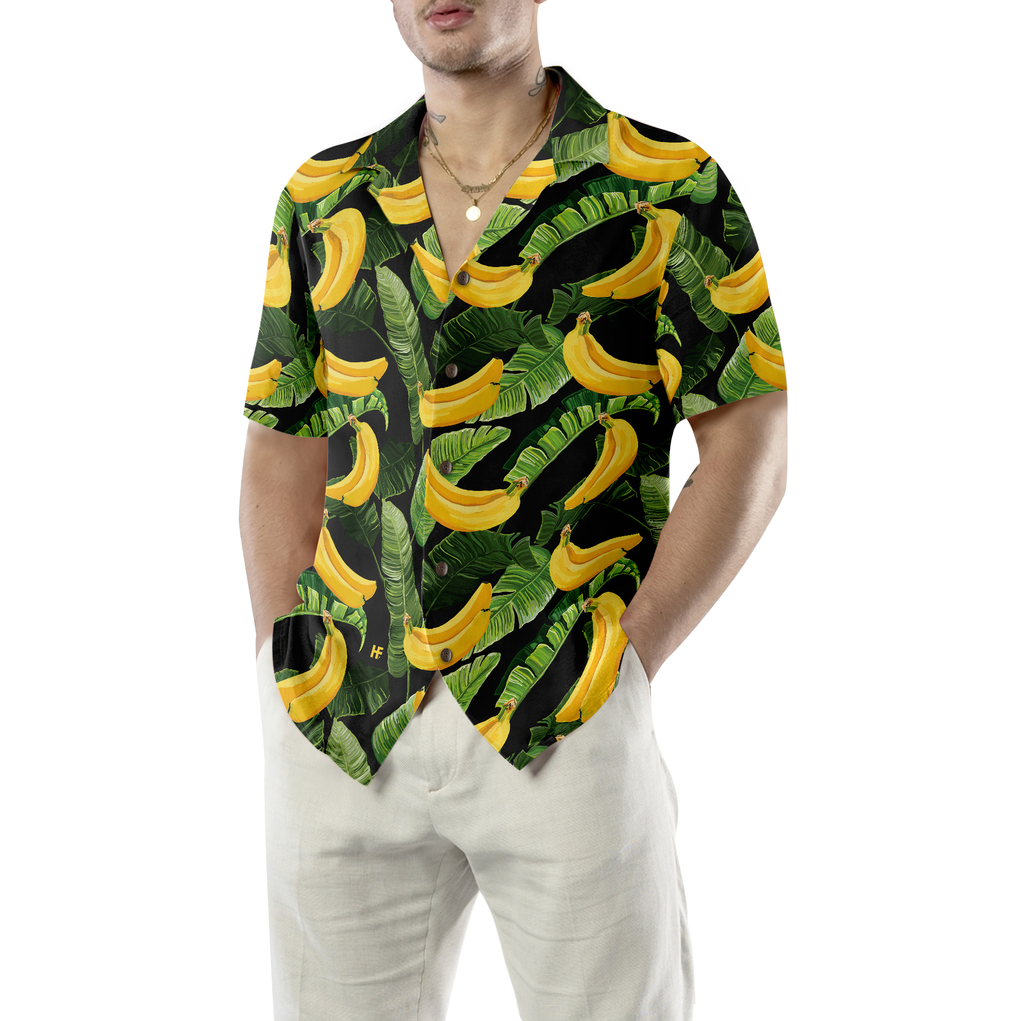 Tropical Banana Leaves And Banana Hawaiian Shirt - Hyperfavor