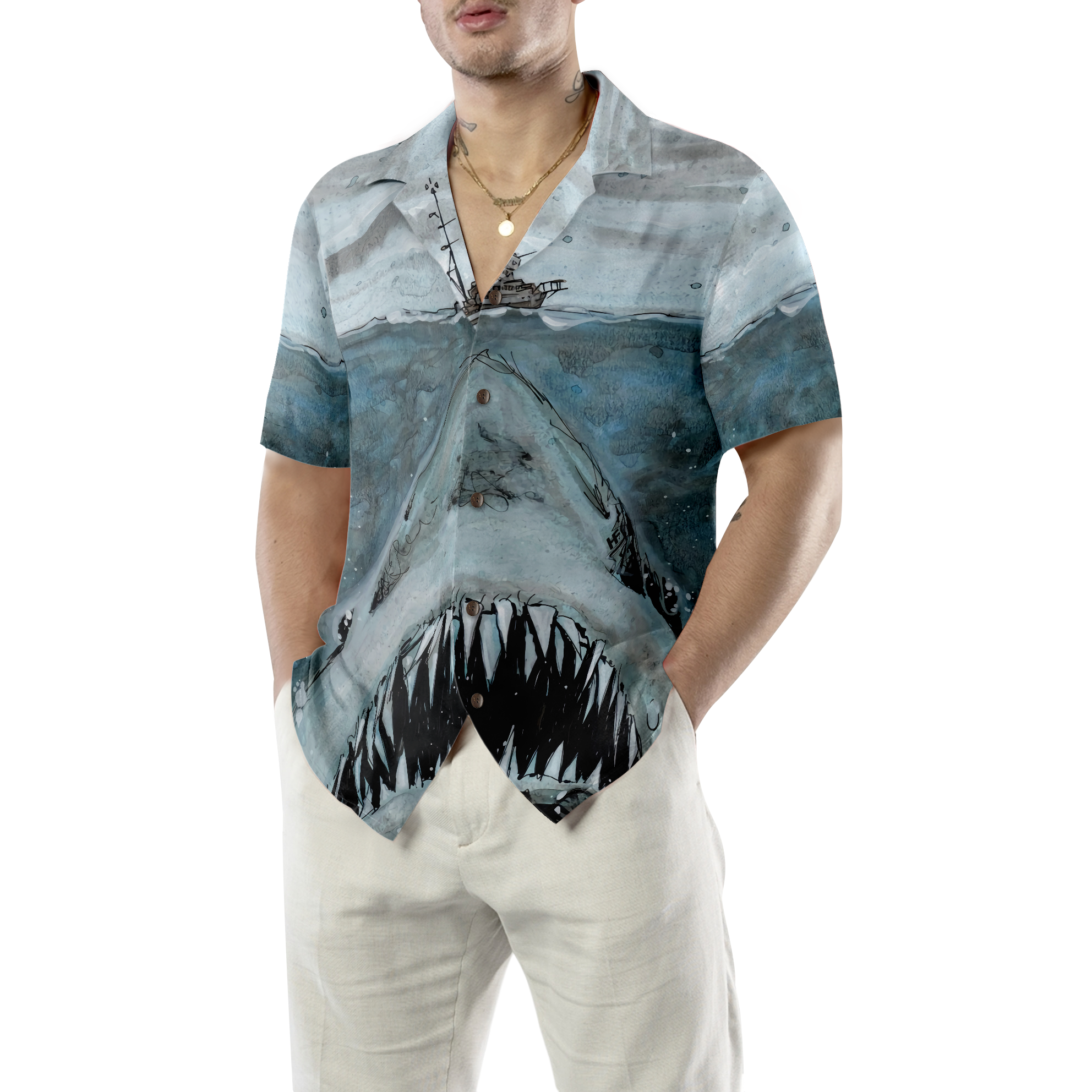 Shark Mouth 02 Hawaiian Shirt - Hyperfavor