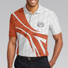 Skull Golfer Seamless Pattern Golf Polo Shirt, White And Orange Golf Shirt For Men, Cool Gift For Golfers - Hyperfavor