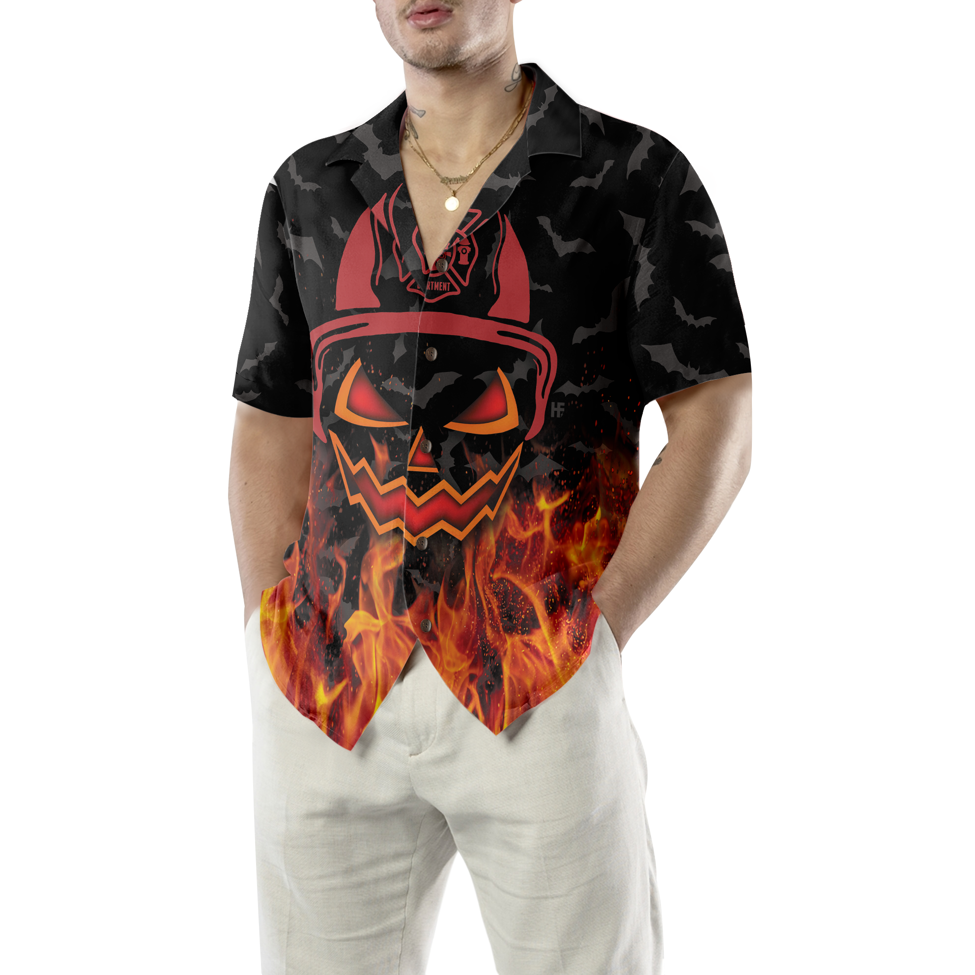 Halloween Firefighter Shirt Hawaiian Shirt - Hyperfavor