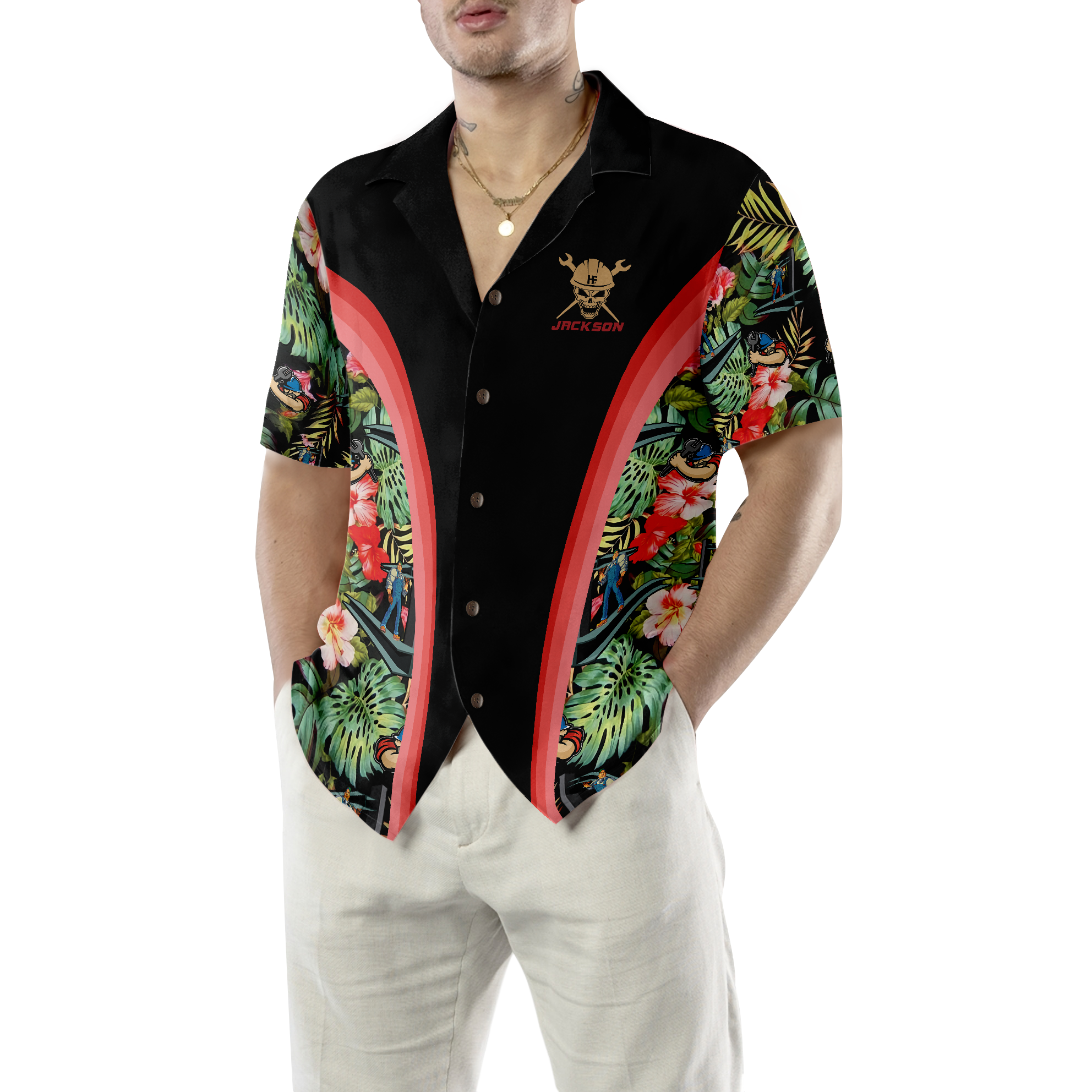 Ironworker Tropical Custom Hawaiian Shirt - Hyperfavor