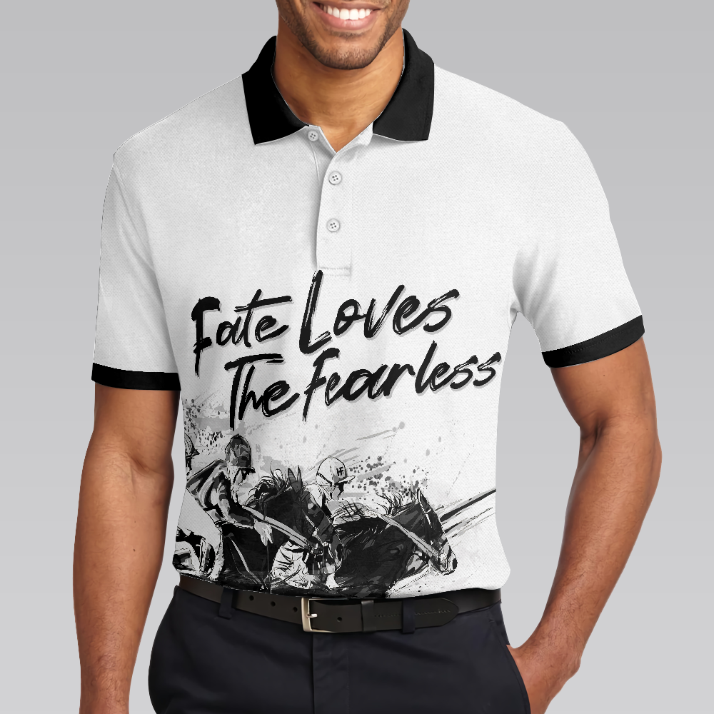 Fate Loves The Fearless Horse Riding Polo Shirt, Horse Rider Polo Shirt, Horse Riding Shirt For Men - Hyperfavor