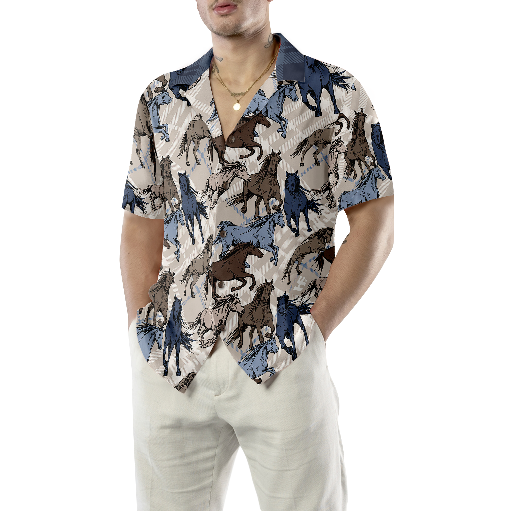 Horse Running Seamless Pattern Hawaiian Shirt - Hyperfavor