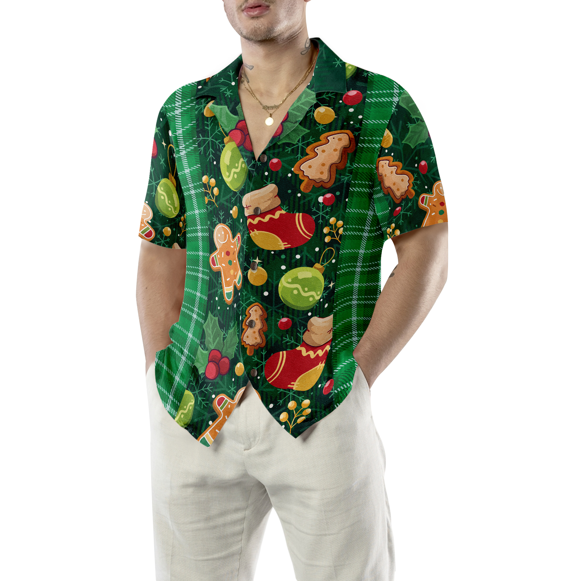 Hyperfavor Christmas Green Plaid Pattern Hawaiian shirt, Christmas Shi Hyperfavor Christmas Green Plaid Pattern Hawaiian shirt, Christmas Shi
