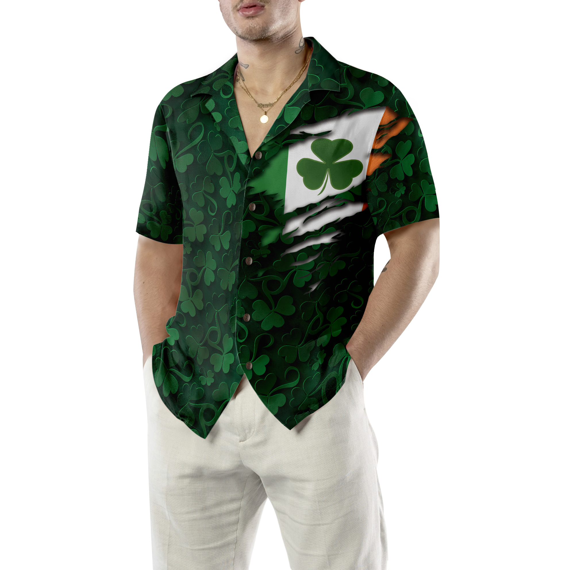 Erin Go Bragh Shamrock Flag Ireland Proud Hawaiian Shirt - Hyperfavor