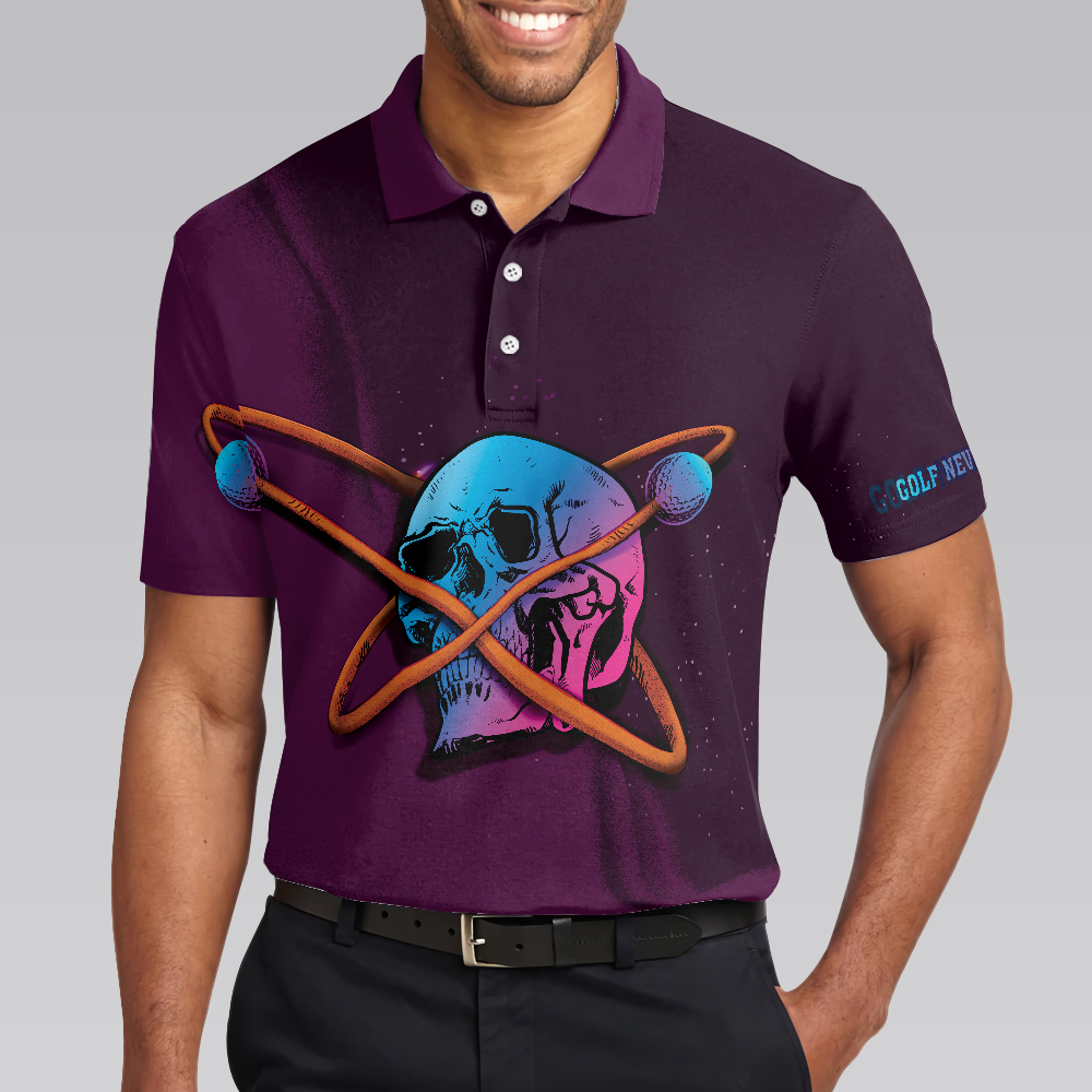 Golf Never Die Artistic Skull Polo Shirt, Golf Shirt For Men, Gift For Golfers - Hyperfavor