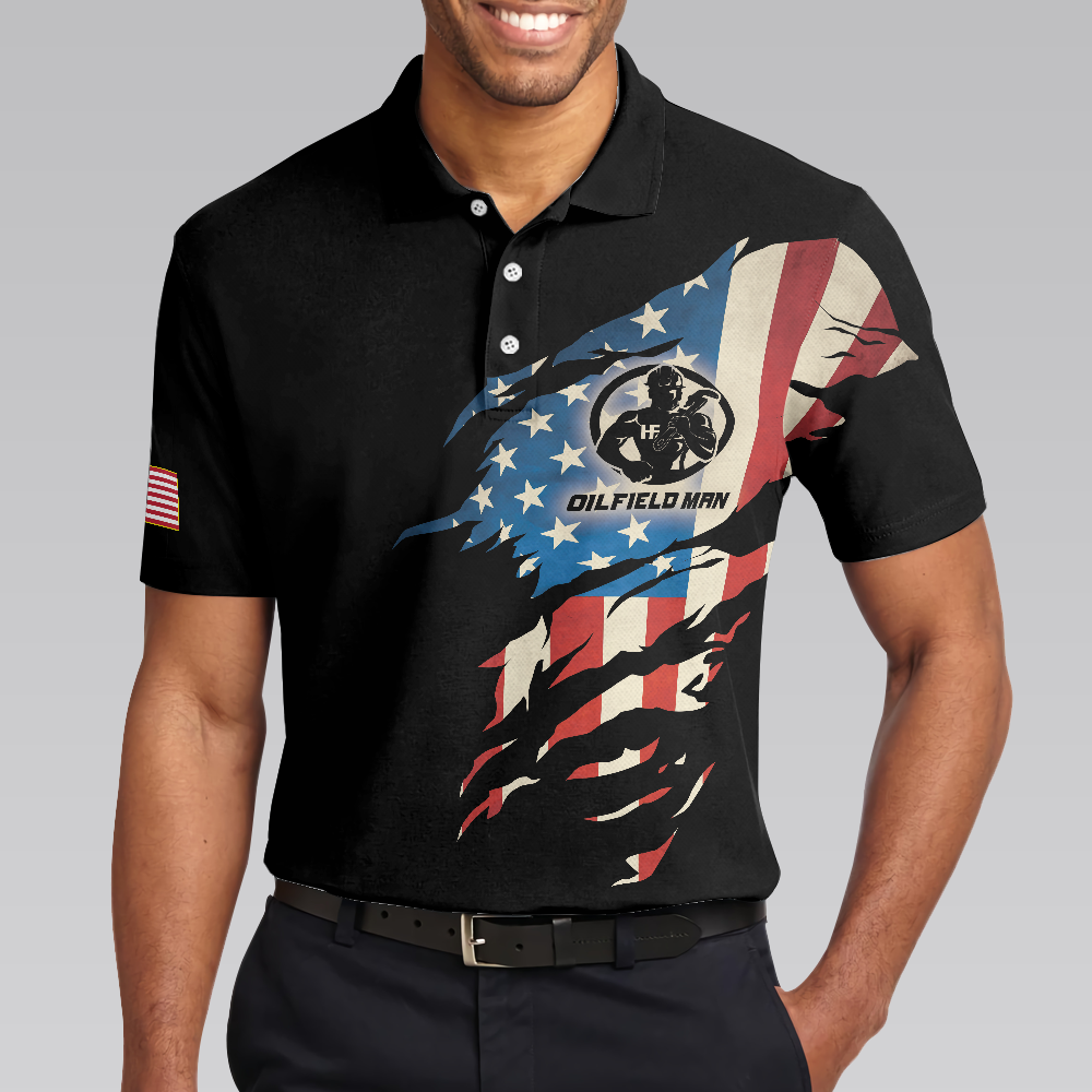 Oilfield Man My Craft Allows Me To Break Anything Polo Shirt, Skull American Flag Shirt For Oilfield Man - Hyperfavor