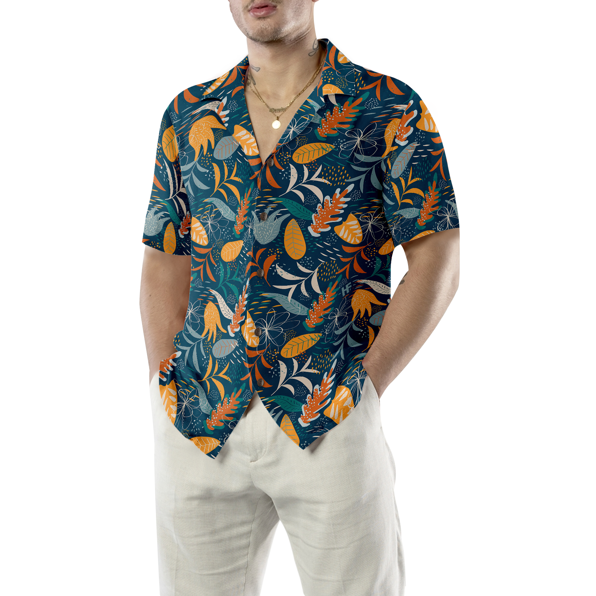 Tropical Modern Floral Hawaiian Shirt - Hyperfavor