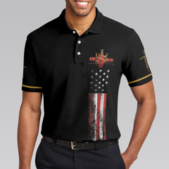 Jesus Saved My Life Christian Polo Shirt, American Flag Polo Shirt, Best Christian Shirt For Men - Hyperfavor