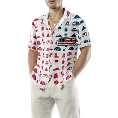 Campervan American Flag Hawaiian Shirt - Hyperfavor