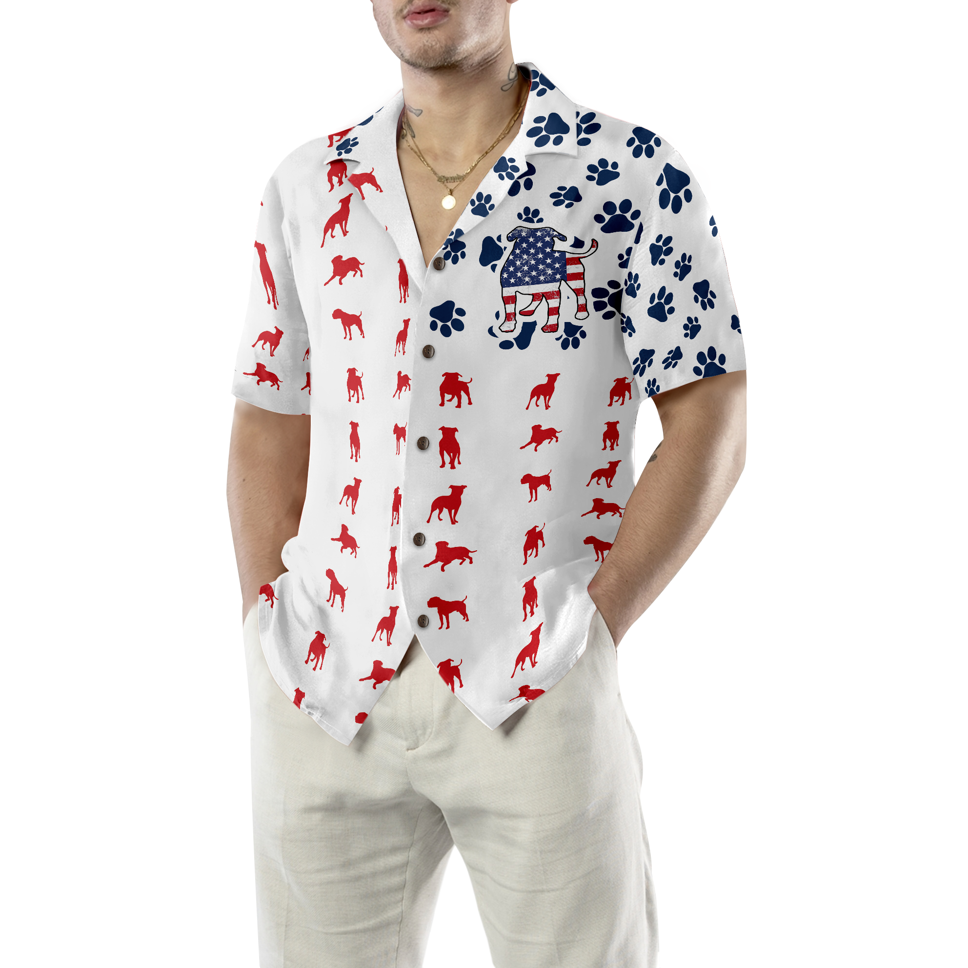 Bulldogs American Flag Hawaiian Shirt - Hyperfavor