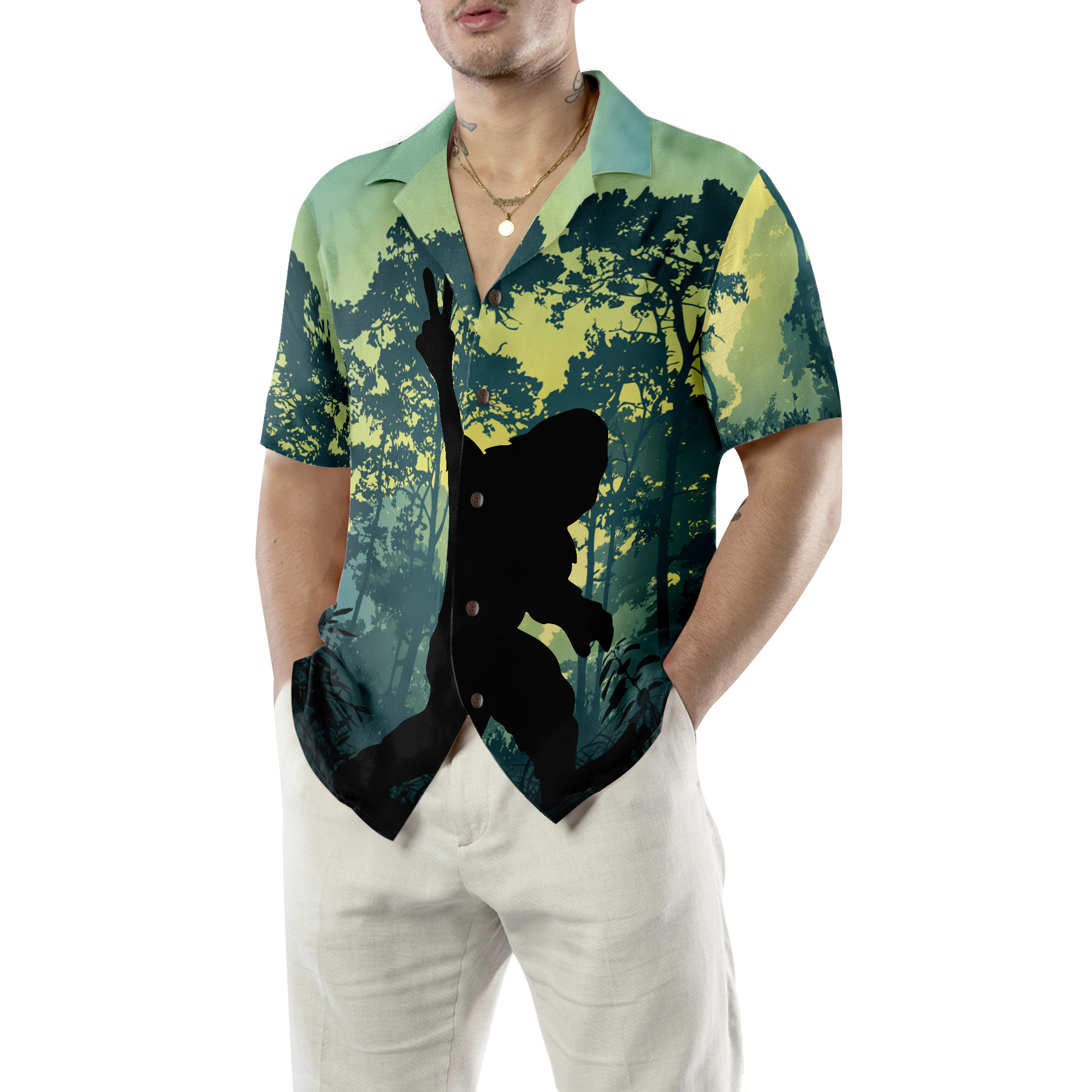 Bigfoot Saw Me Hawaiian Shirt - Hyperfavor