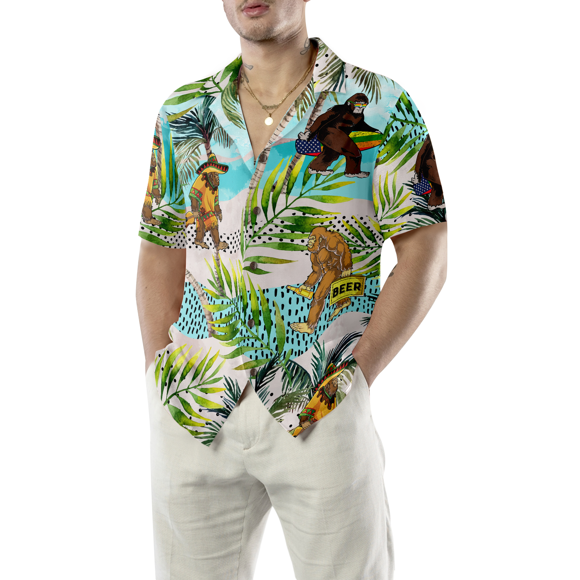 TROPICAL BIGFOOT SUMMER Hawaiian Shirt - Hyperfavor