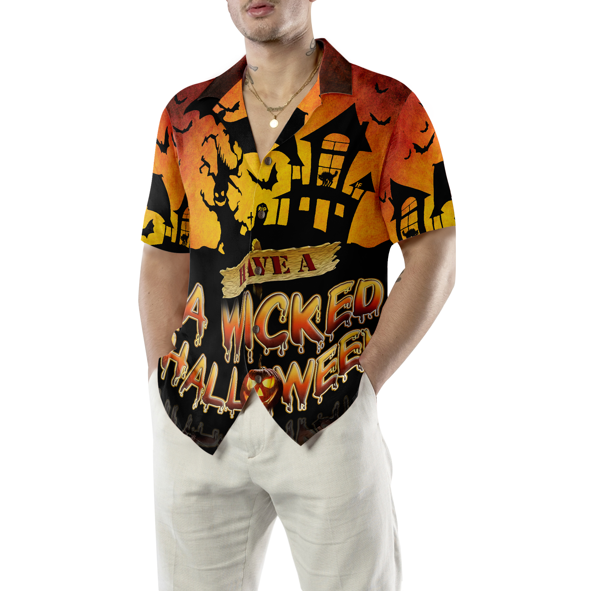 Have A Wicked Halloween Hawaiian Shirt, Spooky Halloween Shirt, Best Halloween Gift - Hyperfavor