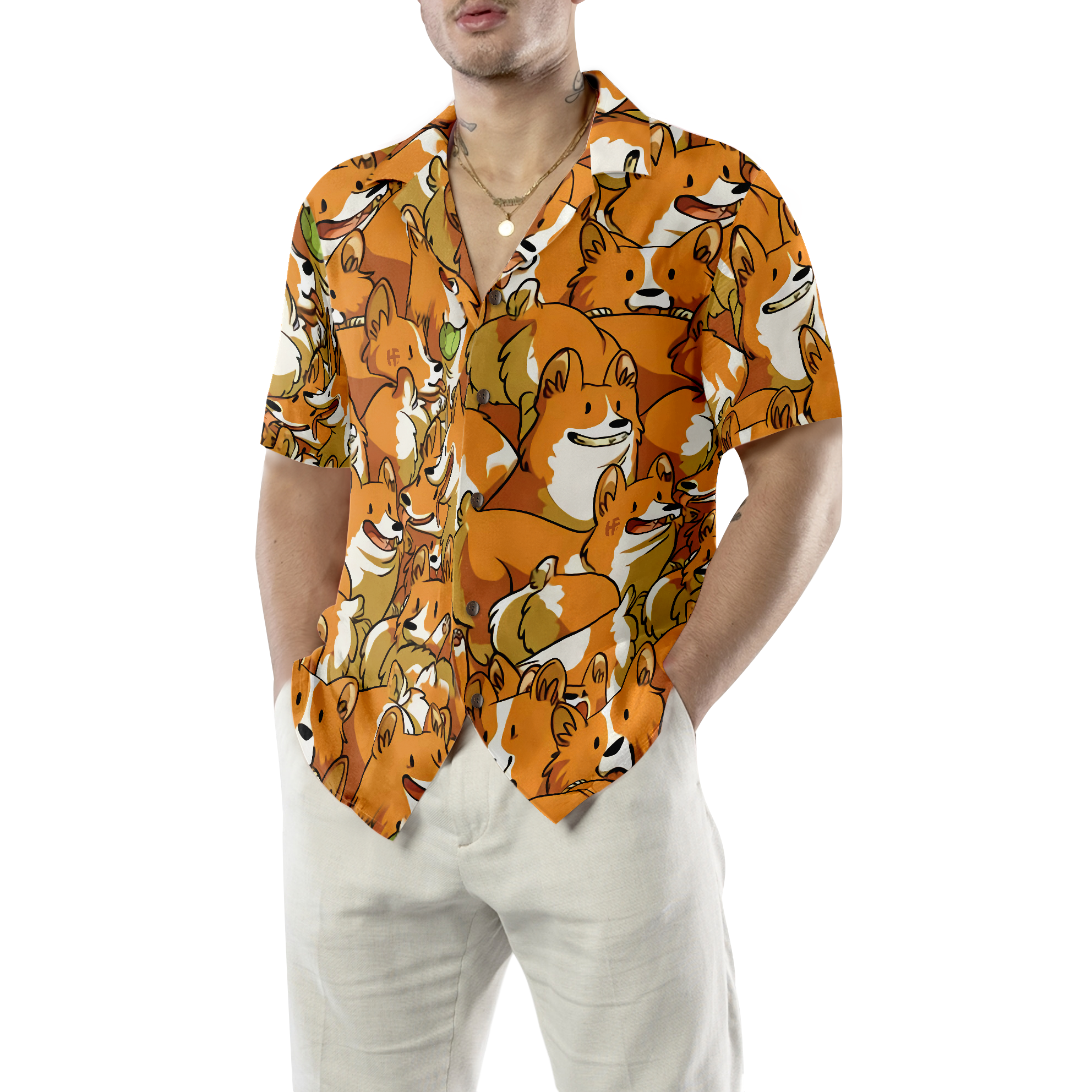 The Corgi Friends Hawaiian Shirt - Hyperfavor