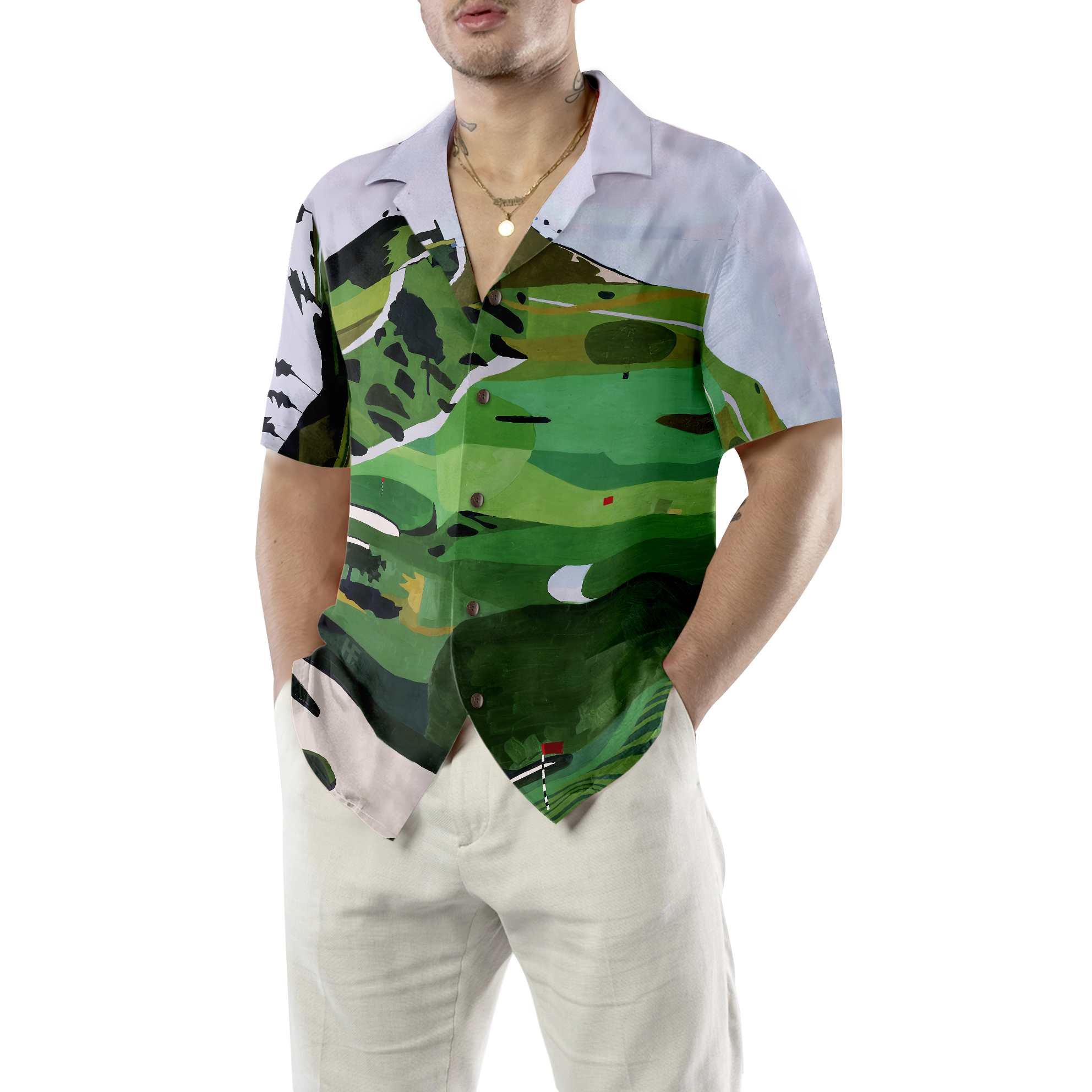 Golf Course Canvas Hawaiian Shirt - Hyperfavor