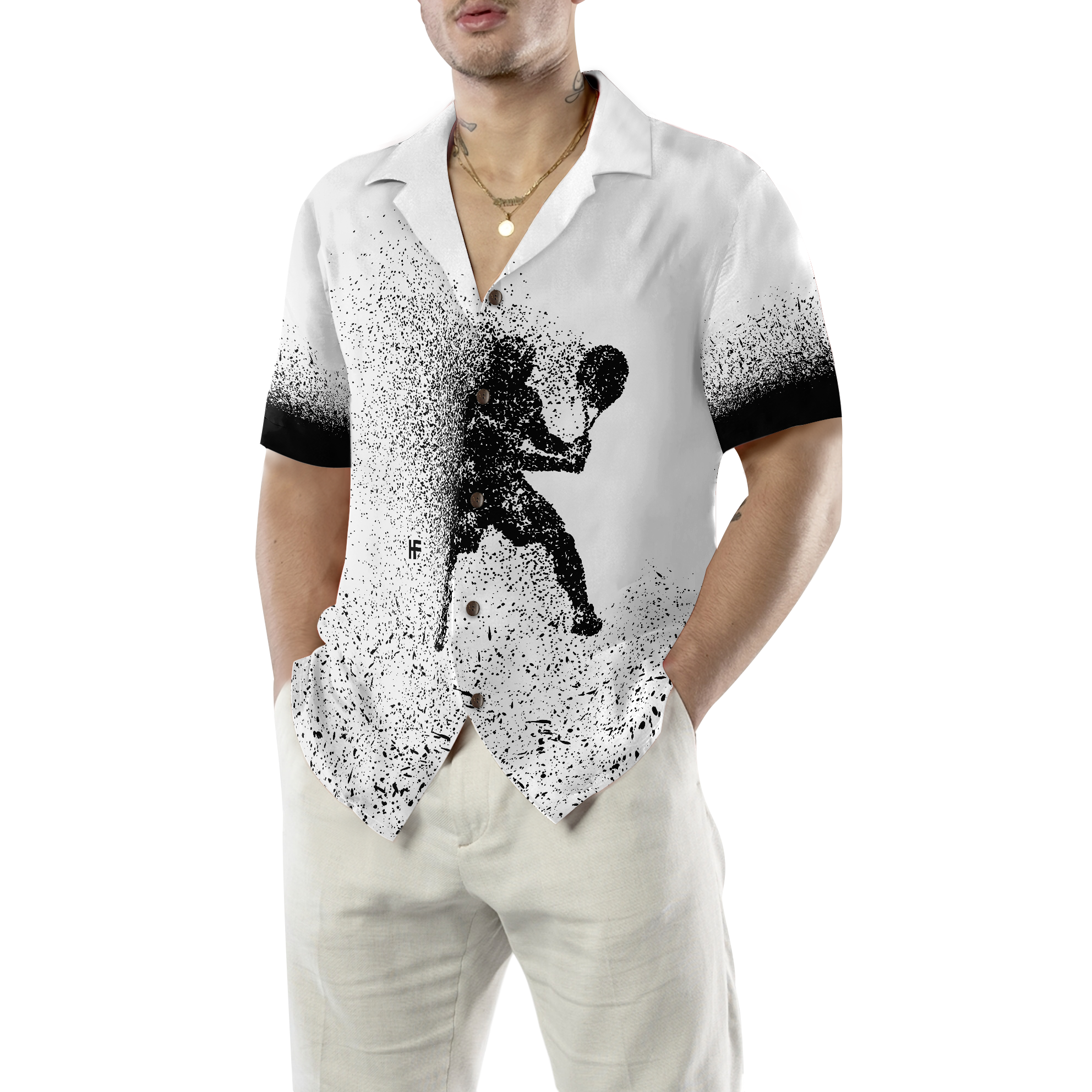 Tennis Black And White Custom Hawaiian Shirt - Hyperfavor