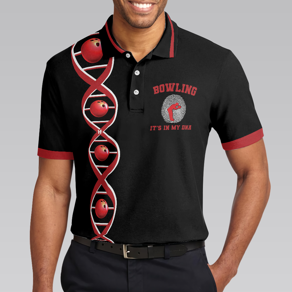 Bowling It's In My DNA Polo Shirt, Swag Bowling Polo Shirt For Male Bowlers, Best Bowling Gift Idea - Hyperfavor