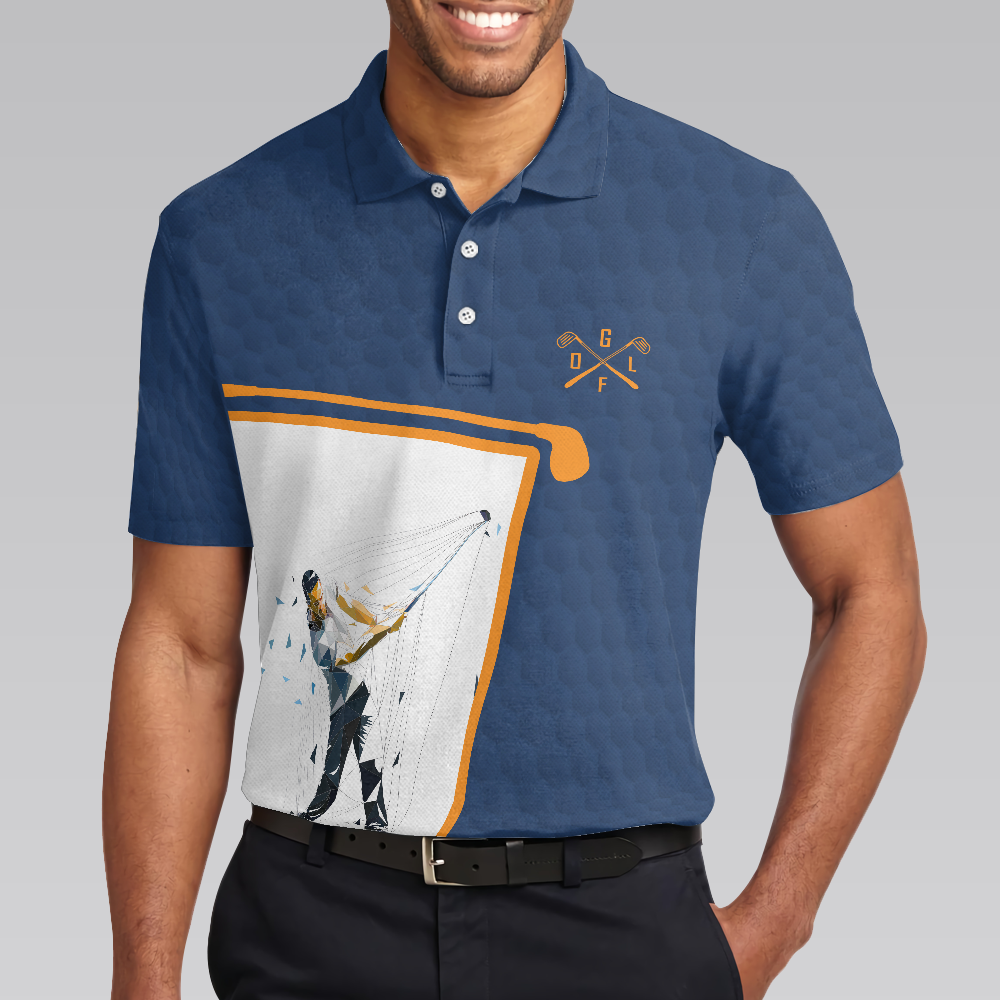 Swing Swear Drink And Repeat Golf Polo Shirt, Blue And White Short Sleeve Golf Polo For Men, Funny Golf Shirt - Hyperfavor