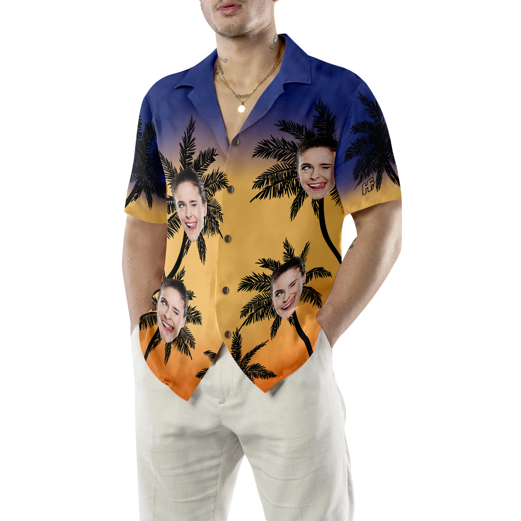 Funny Custom Face 08 Custom Hawaiian Shirt - Hyperfavor