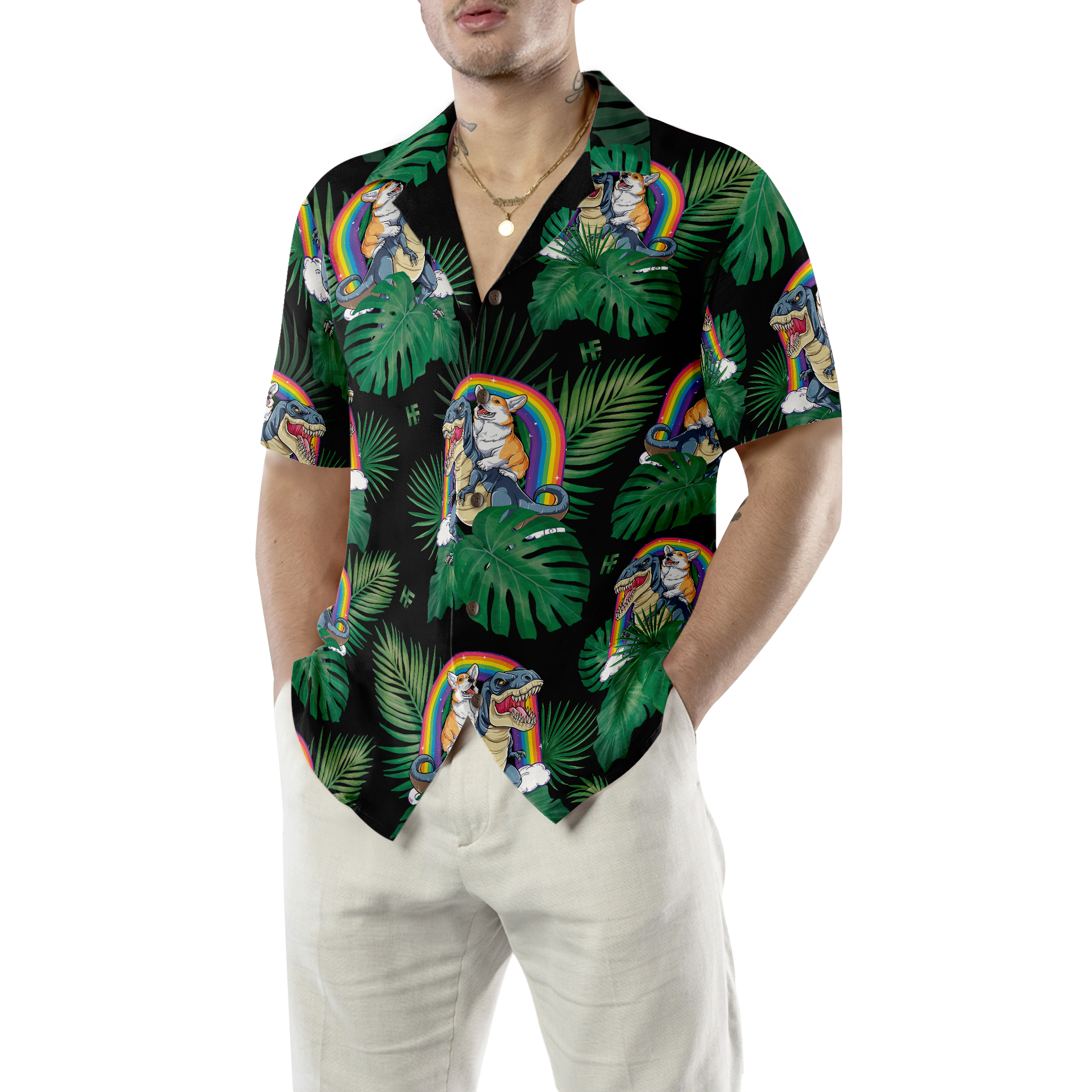 Corgi The Predator Hawaiian Shirt - Hyperfavor