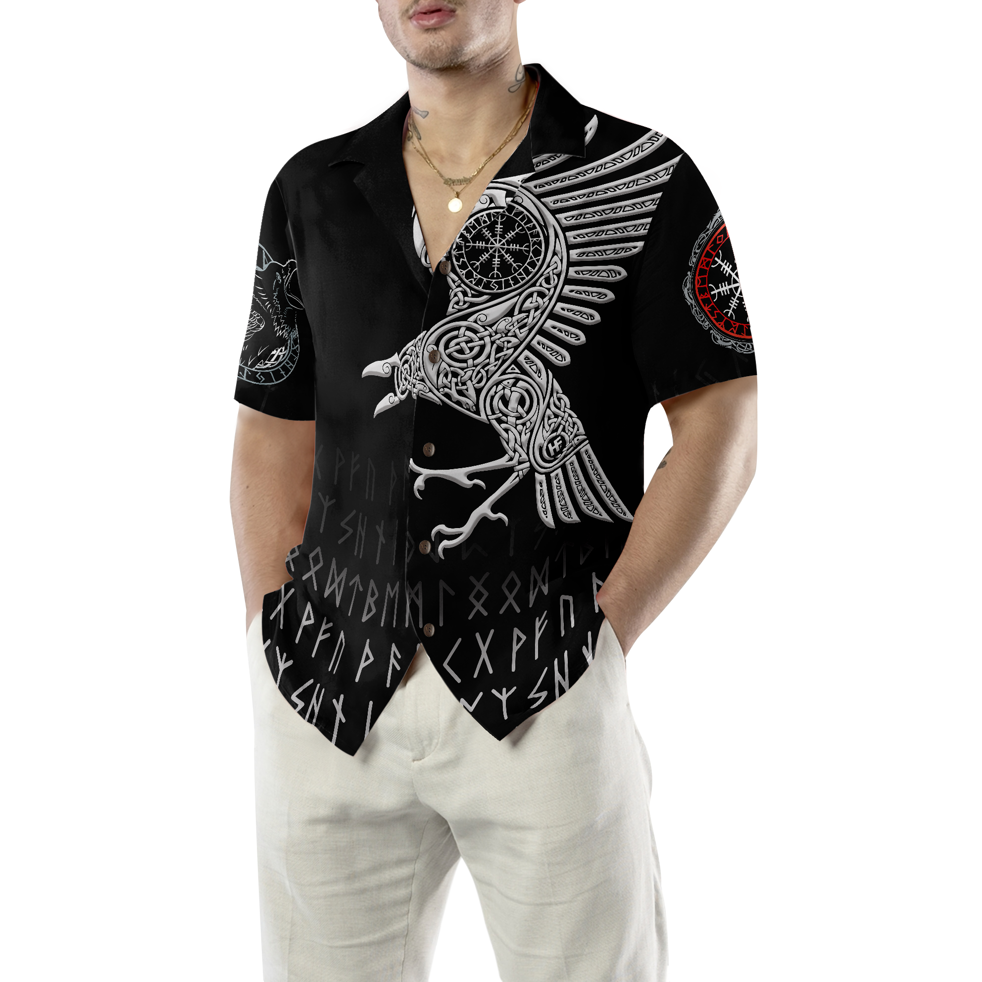 Norse Mythology The Raven Of Odin Hawaiian Shirt - Hyperfavor