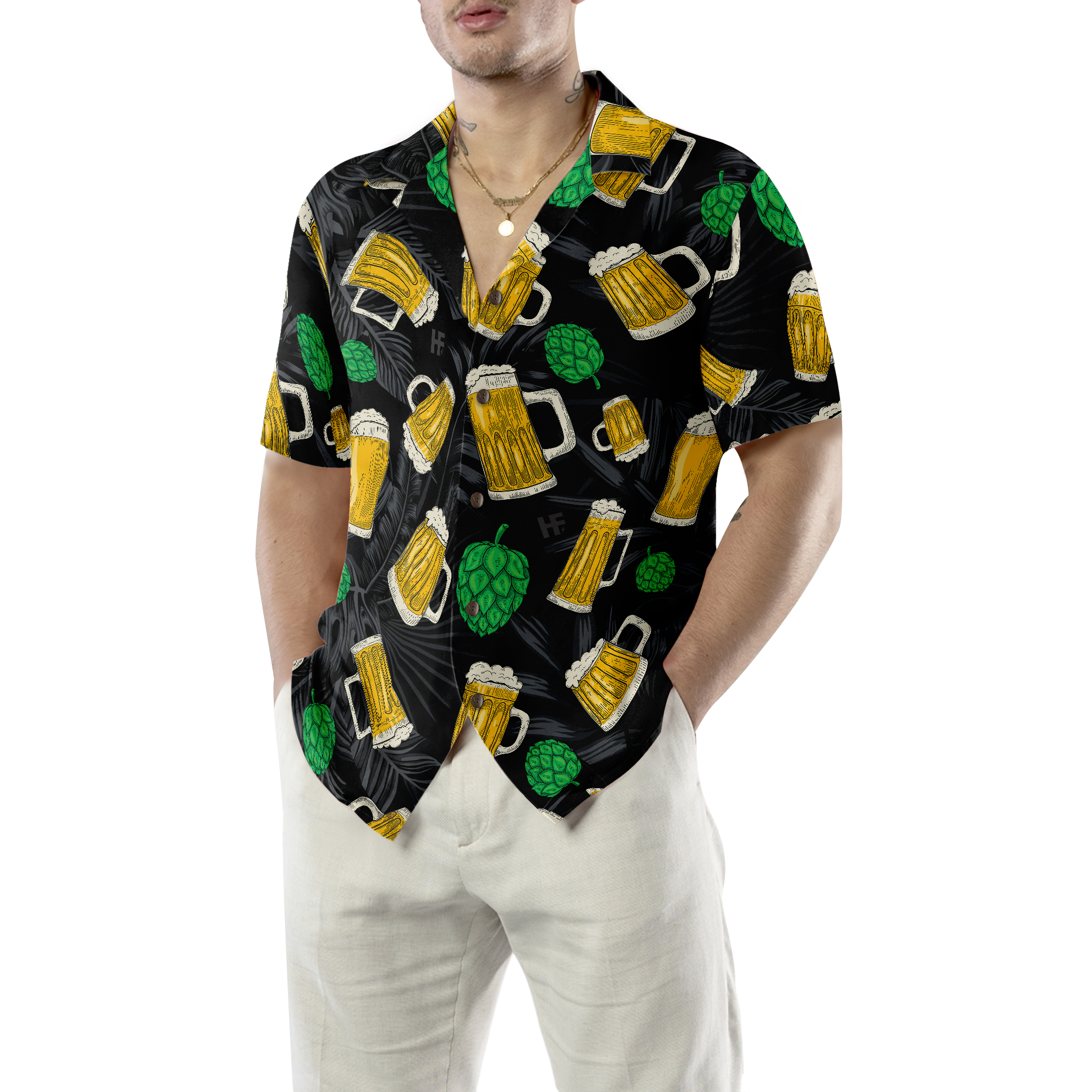 Beer Mugs And Hop Hawaiian Shirt - Hyperfavor