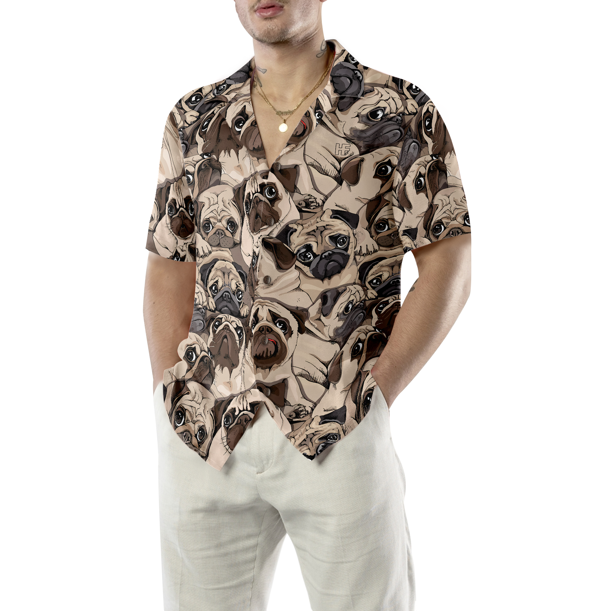 Pug Is My Life Shirt For Men Hawaiian Shirt - Hyperfavor