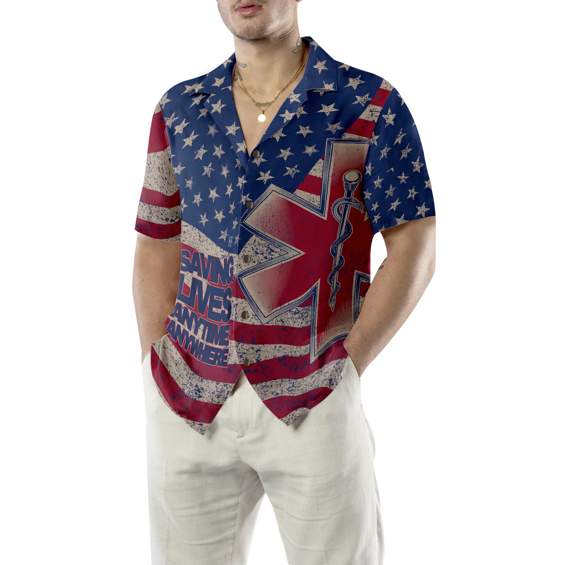 Saving Lives Anytime Anywhere Parademic Hawaiian Shirt - Hyperfavor