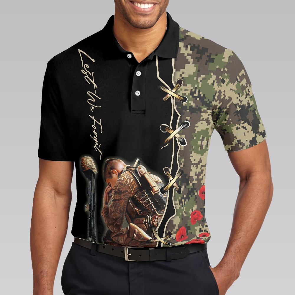 Lest We Forget Polo Shirt, Thoughtful Gift For Veteran Day, Veteran Shirt For Proud War Veterans - Hyperfavor