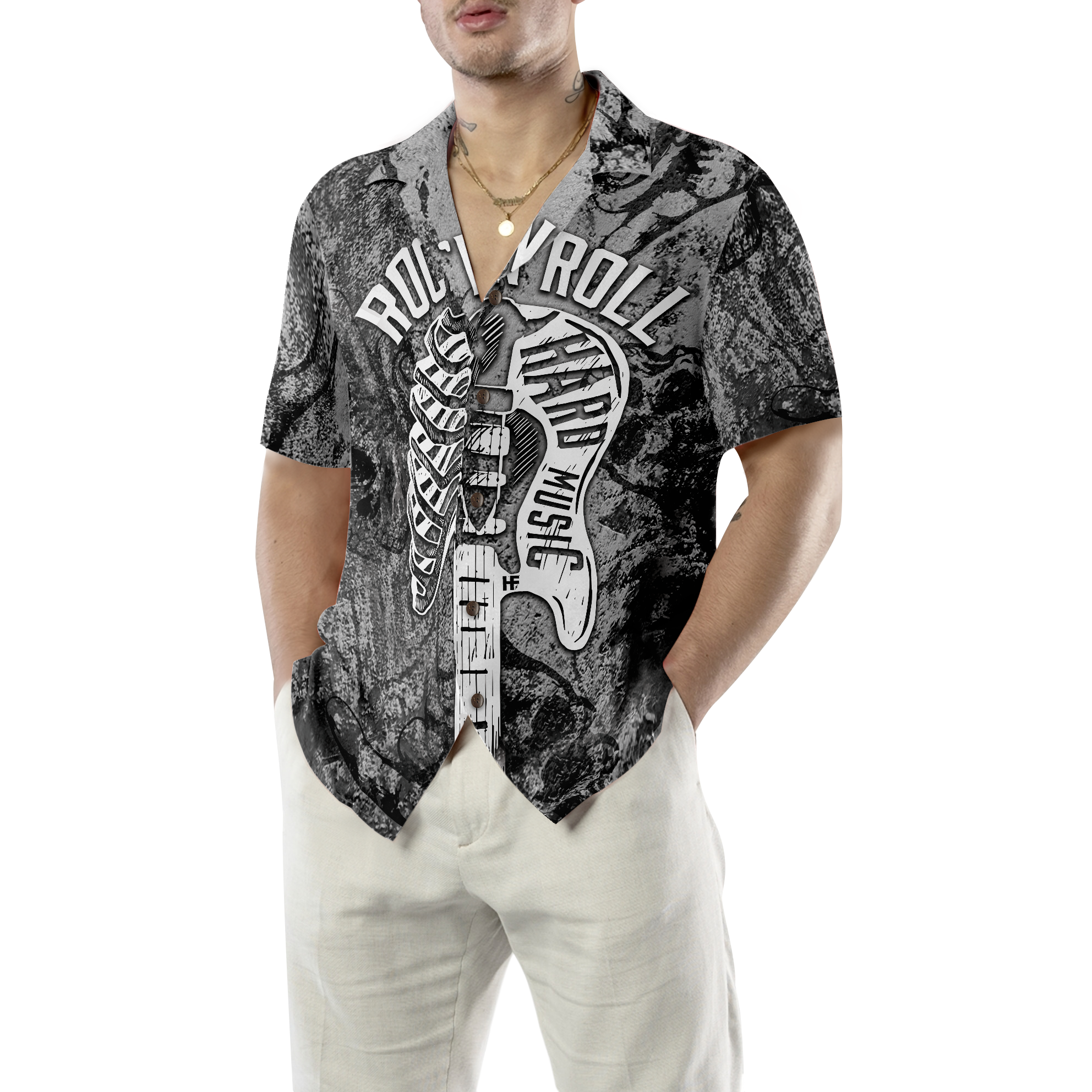 Long Live Rock'n Roll Guitar Hawaiian Shirt - Hyperfavor