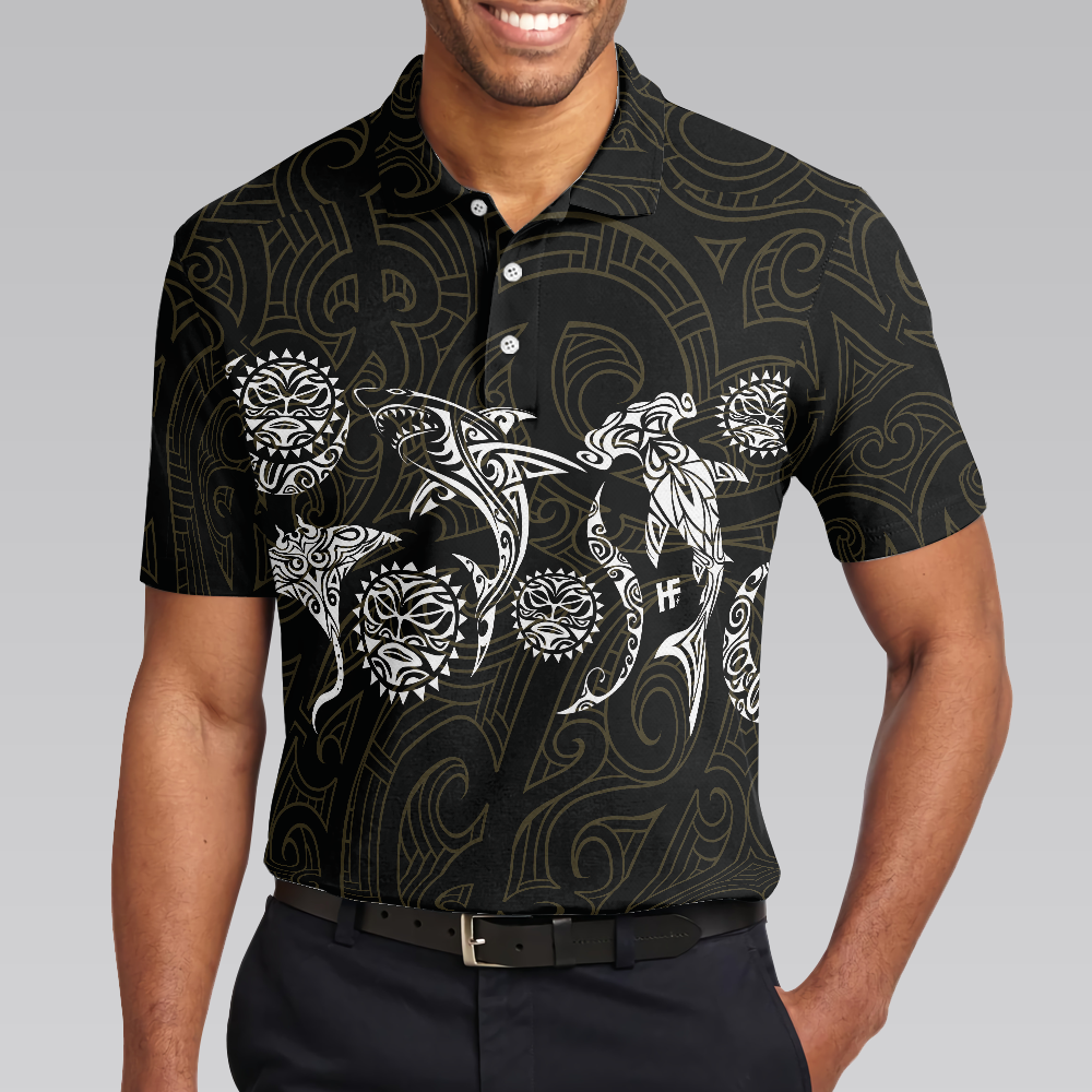 Elegant Polynesian Pattern Polo Shirt - Hyperfavor