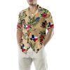 Insignia Bluebonnet Texas Hawaiian Shirt Cream Version, Don't Mess With Texas Armadillo And Longhorn, Texas Home Shirt For Men - Hyperfavor