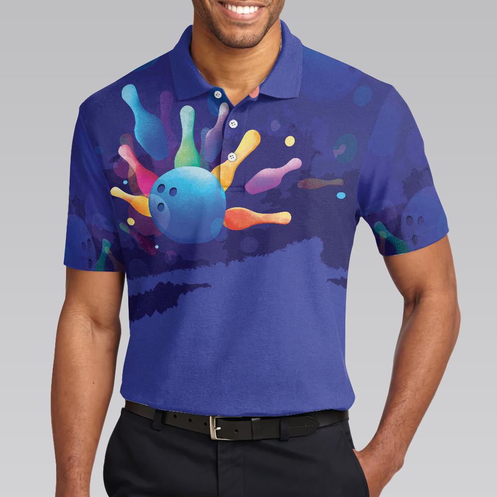 This is how I roll Mens Blue Bowling Polo Shirt - Hyperfavor